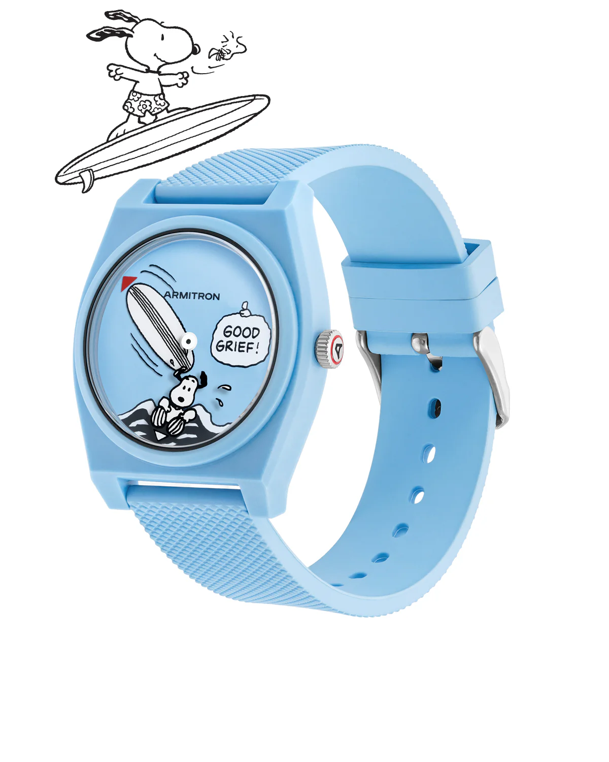 Armitron x Peanuts: Good Grief! | 36mm, Peanuts Blue Ocean Plastic - Image 3